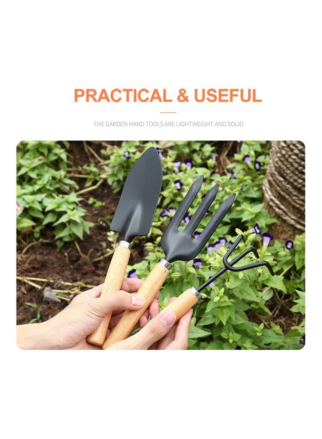 طقم أدوات زراعة الحدائق مكون من 3 قطع أسود / بيج - Image 4
