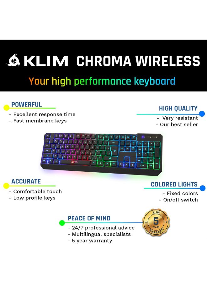 Chroma Rechargeable Wireless Gaming Keyboard Jet Black