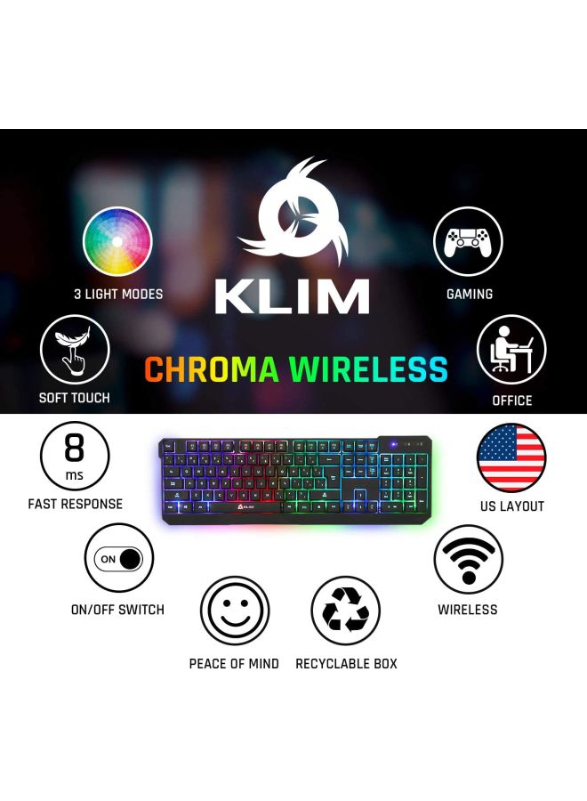 Chroma Rechargeable Wireless Gaming Keyboard Jet Black