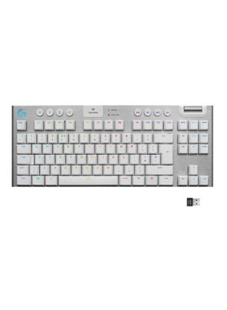 G915 Lightspeed Wireless RGB Mechanical Gaming Keyboard, Low Profile Switch Options, Light Sync RGB, Advanced Wireless and Bluetooth Support - US- White - v1620836169/N42030698A_1