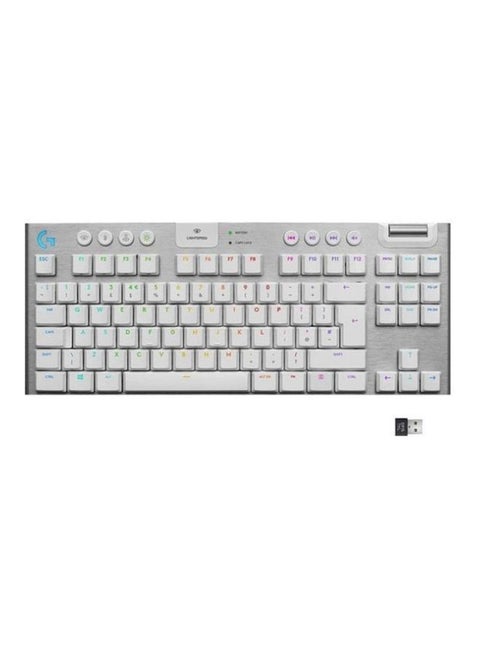 G915 Lightspeed Wireless RGB Mechanical Gaming Keyboard, Low Profile Switch Options, Light Sync RGB, Advanced Wireless and Bluetooth Support - US- White