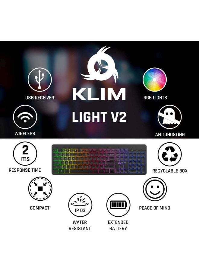 Wireless Gaming Keyboard With USB Receiver