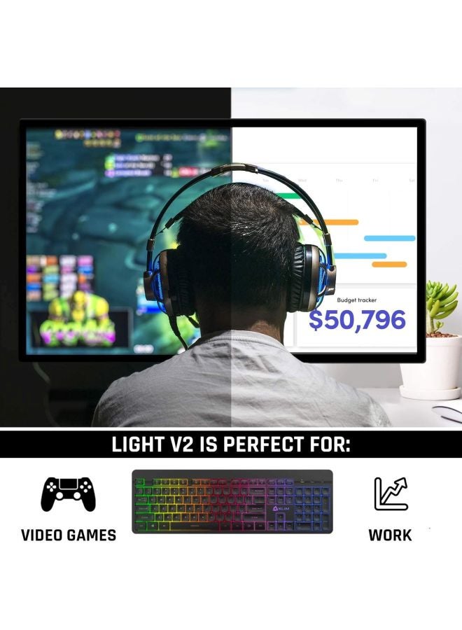 Wireless Gaming Keyboard With USB Receiver