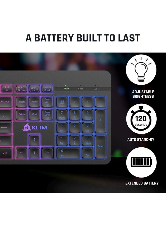 Wireless Gaming Keyboard With USB Receiver