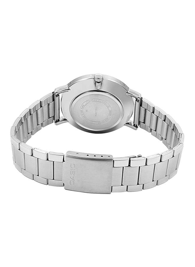 CASIO Men's Casio watch Analog ,Black Dial ,Stainless Steel BAnd ,MTP-VT01D-1B2UDF - 46 mm - Silver  - Image 2
