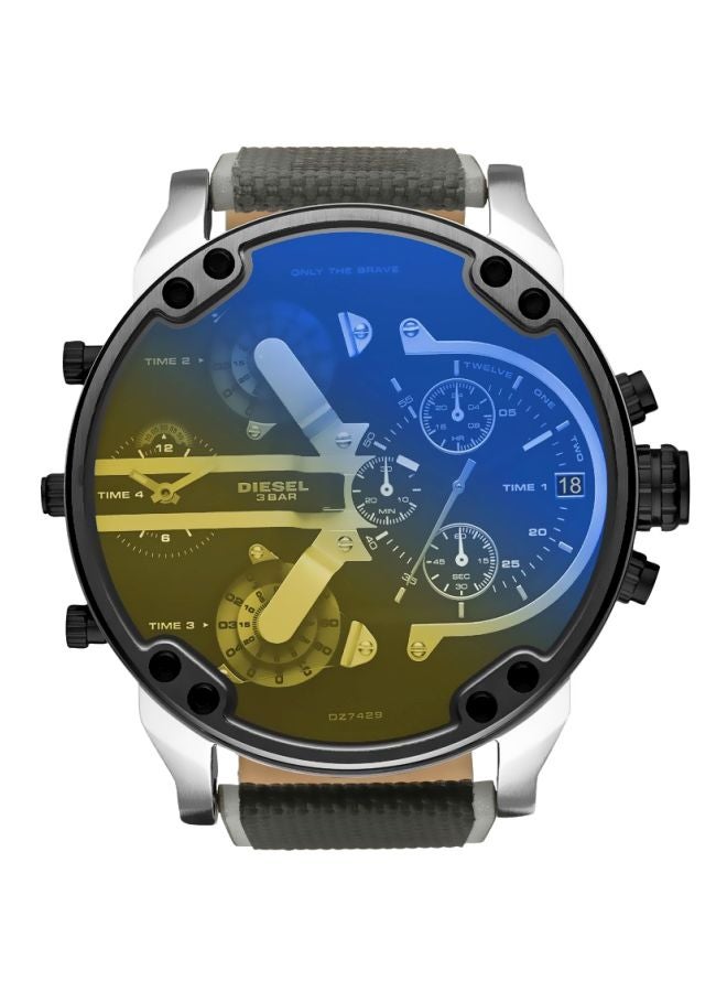 ديزل ساعة يد مستر دادي 2.0 كرونوغراف دائرية الشكل بسوار من النايلون مقاس 57 مم - بلونين - طراز DZ7429 للرجال - Image 5