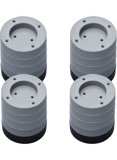 4-Piece Anti-Vibration Washing Machine and Refrigerator Non-Slip Pad Black/Grey