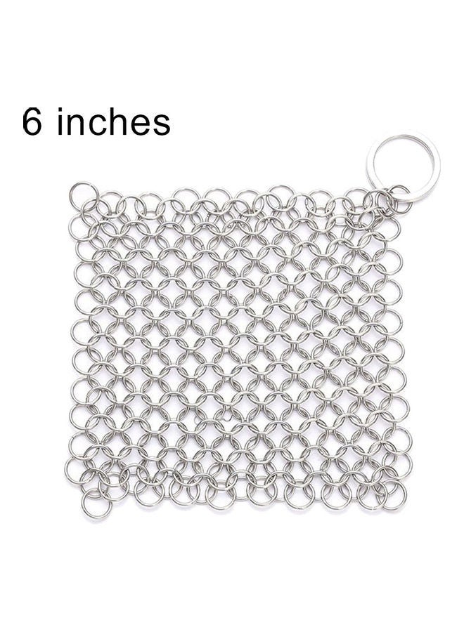 Stainless Steel Pot Cleaning Scrubber Tool Silver 6x6inch - Image 1