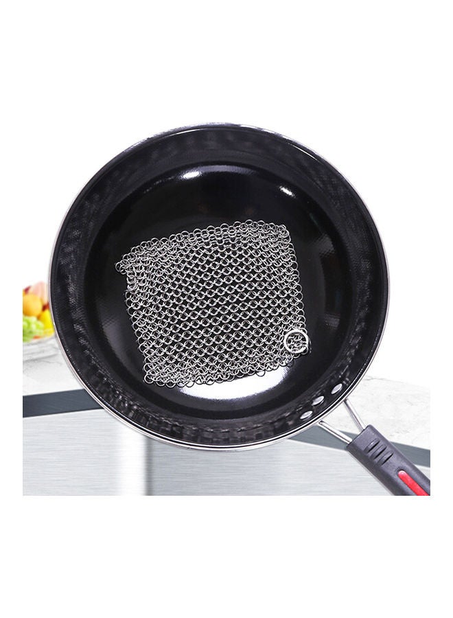 Stainless Steel Pot Cleaning Scrubber Tool Silver 6x6inch - Image 3