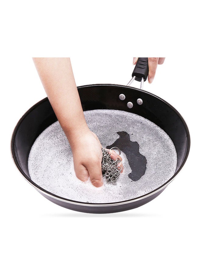 Stainless Steel Pot Cleaning Scrubber Tool Silver 6x6inch - Image 4