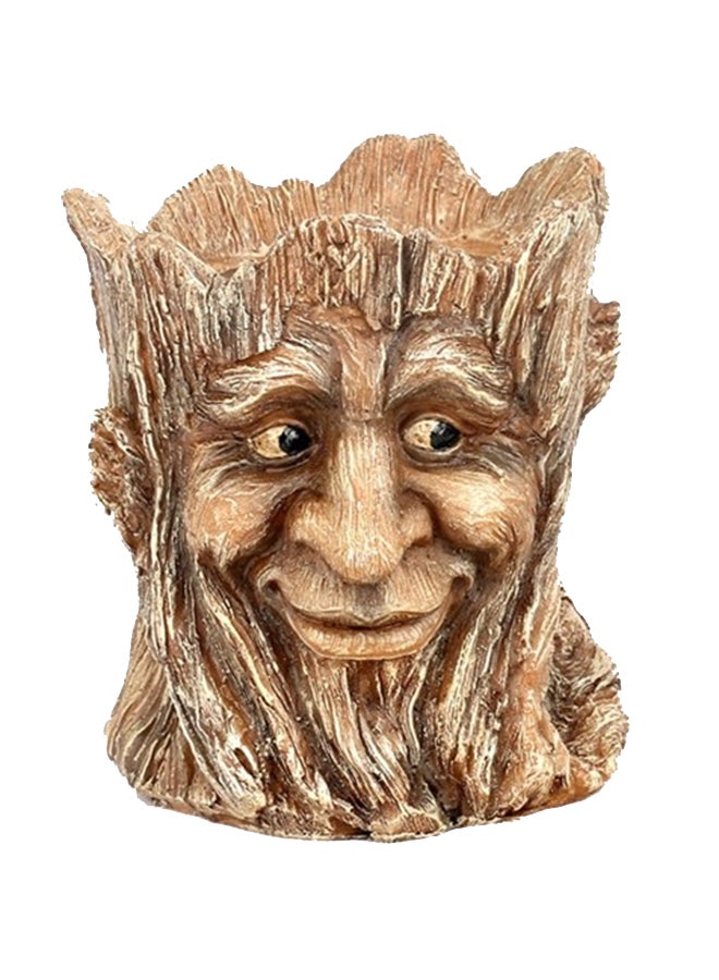 Tree Head Multipurpose Vase Beige 13x15x13cm  - Image 1