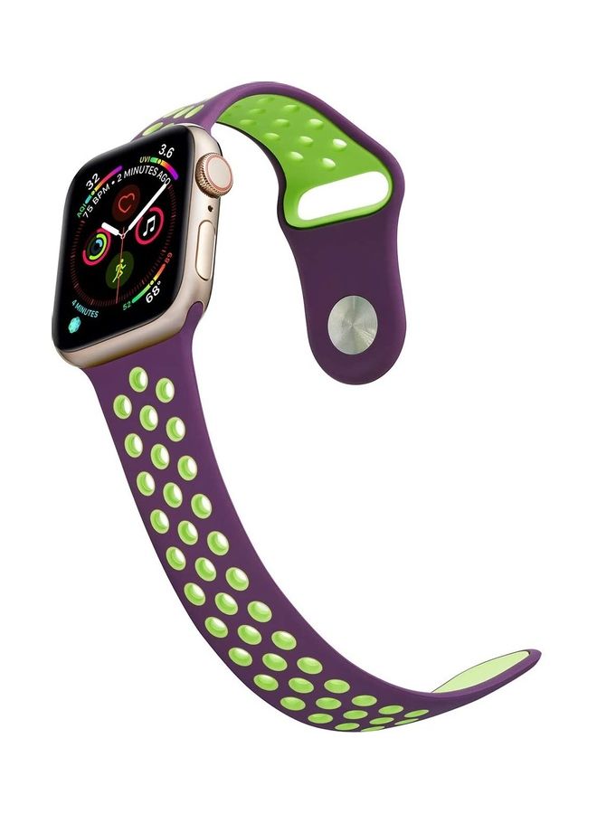 ICS Replacement Band For  Apple Watch Band 42/44 mm Purple/Green - Image 2