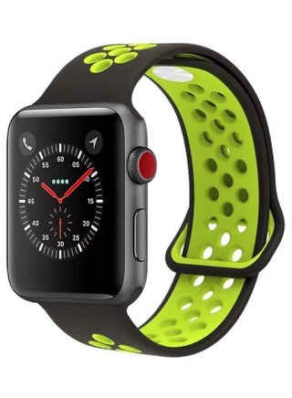 Replacement Band For  Apple Watch Band 38/40 mm Black/Green - v1620887440/N47426049A_1