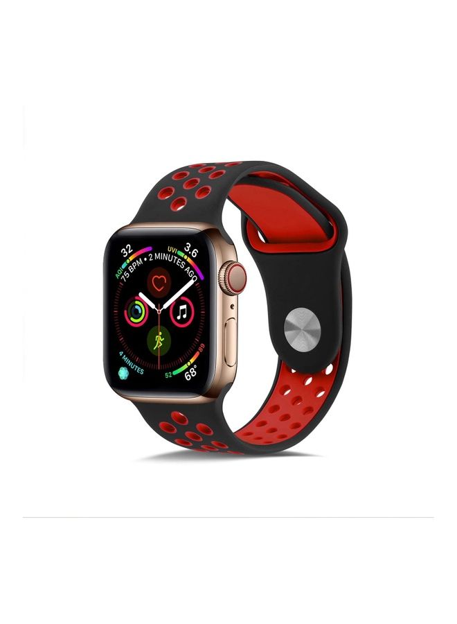 ICS Replacement Band for Apple iWatch Series 4/3/2/1 38/40 mm Black/Red - Image 1