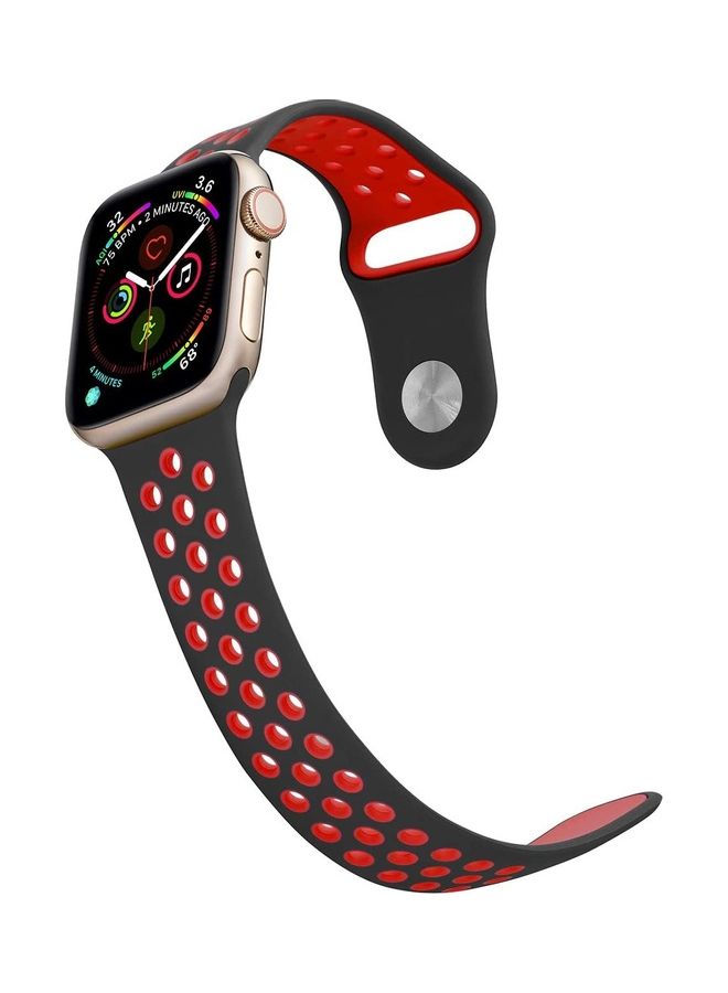 ICS Replacement Band for Apple iWatch Series 4/3/2/1 38/40 mm Black/Red - Image 2