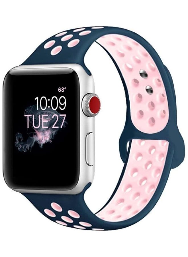 ICS Replacement Band For  Apple Watch Band 38/40 mm Blue/Pink - Image 1