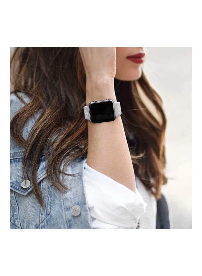 ICS Replacement Band For  Apple Watch Band 38/40 mm Grey/White - Image 2