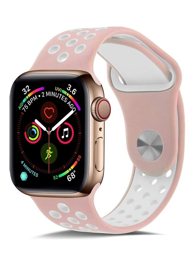 ICS Replacement Band For  Apple Watch Band 38/40 mm Pink/White - Image 1