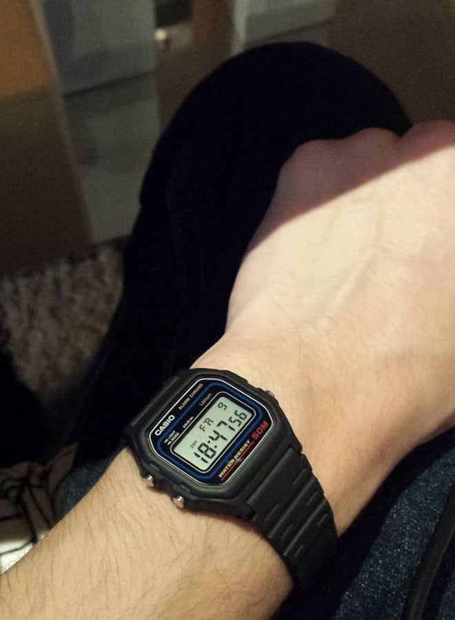 Men's Men's Classic Digital Watch W-59-1VQD - 34 mm - Black