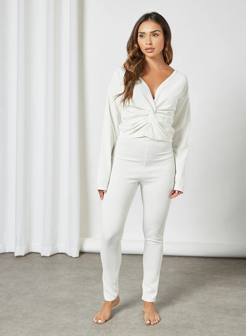 FEMME LUXE Ribbed Loungewear Set
