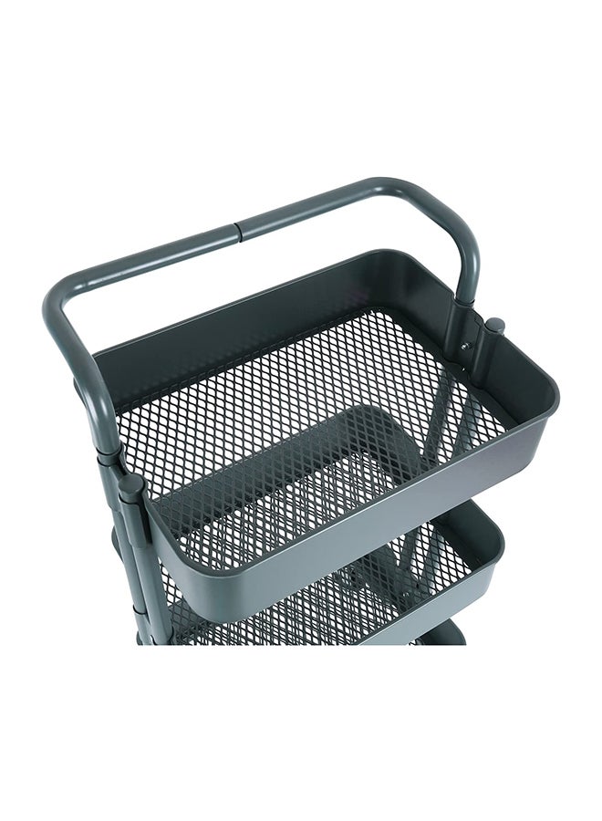 دي بلو صينية بعجلات بثلاث طبقات متعددة الأغراض مع مقبض رمادي 33.5x17.5x14.5بوصة - Image 5