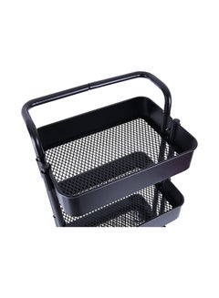 DBLEW 3-Tier Multipurpose Utility Rolling Cart With Handle Black 33.5x17.5x14.5inch  - Image 3