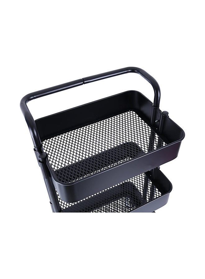 DBLEW - 3-Tier Multipurpose Utility Rolling Cart With Handle Black 33.5x17.5x14.5inch - Image 1