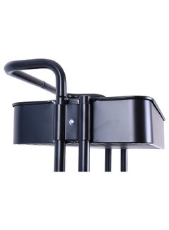 DBLEW 3-Tier Multipurpose Utility Rolling Cart With Handle Black 33.5x17.5x14.5inch  - Image 4