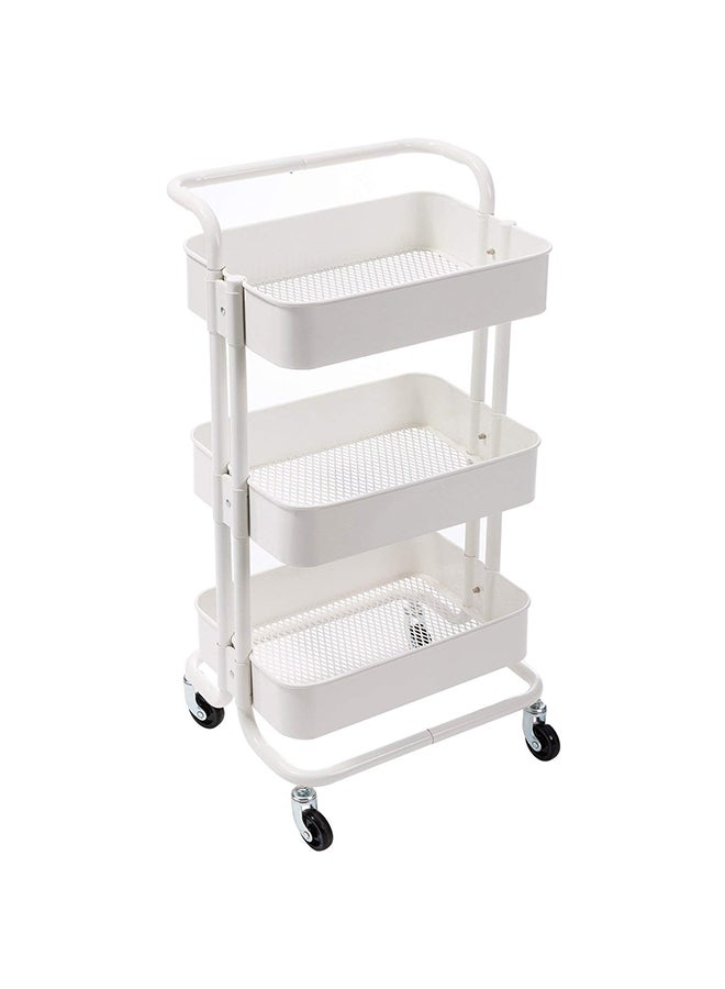 دي بلو صينية بعجلات بثلاث طبقات متعددة الأغراض مع مقبض أبيض 33.5x17.5x14.5بوصة - Image 1