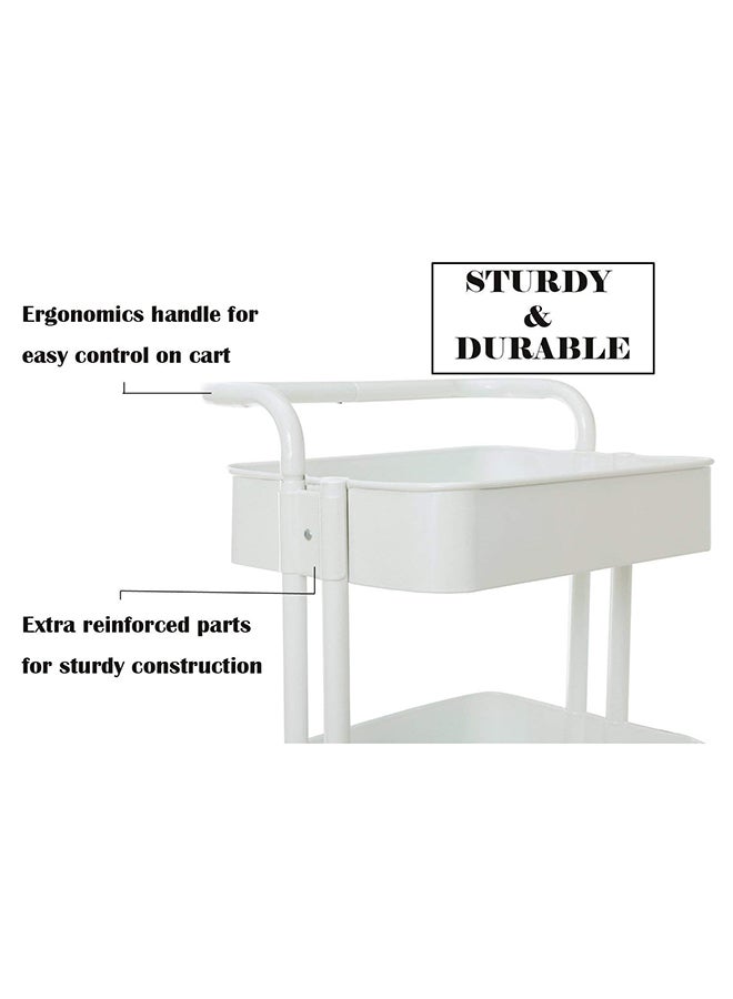 دي بلو صينية بعجلات بثلاث طبقات متعددة الأغراض مع مقبض أبيض 33.5x17.5x14.5بوصة - Image 2