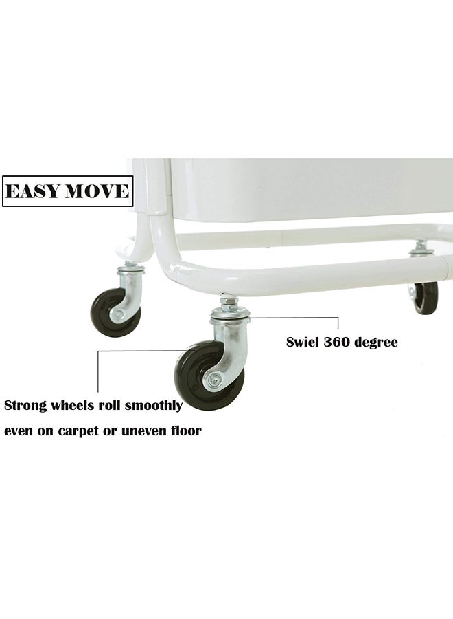 دي بلو صينية بعجلات بثلاث طبقات متعددة الأغراض مع مقبض أبيض 33.5x17.5x14.5بوصة - Image 4