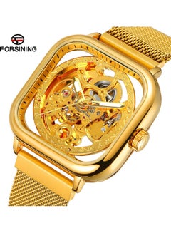 FORSINING Men's Automatic Luminous Display Wrist Watch  J-691G - 41 mm - Gold  - Image 3