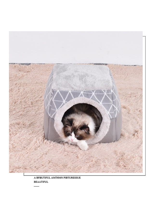 2-In-1 Foldable Washable Cat Bed Multicolour 38x17x38cm - Image 2