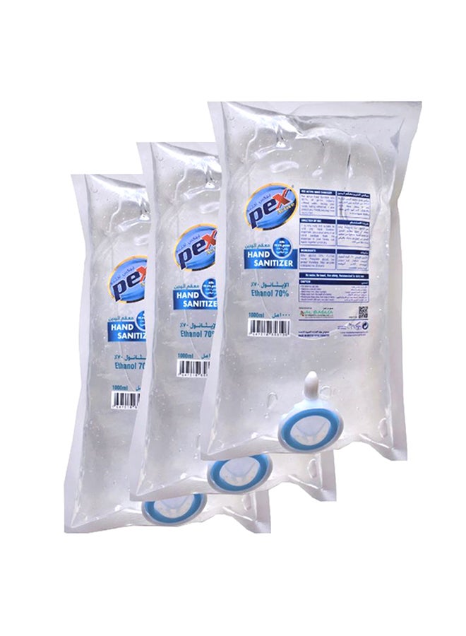 Pex 3-Piece Active Hand Sanitizer Pouch Clear 3 x 1Liters