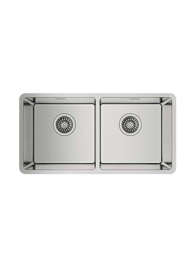 TEKA Be Linea Rs15 2B 860 Undermount Stainless Steel Sink With Two Bowls Silver 860x440x200mmmm - Image 1