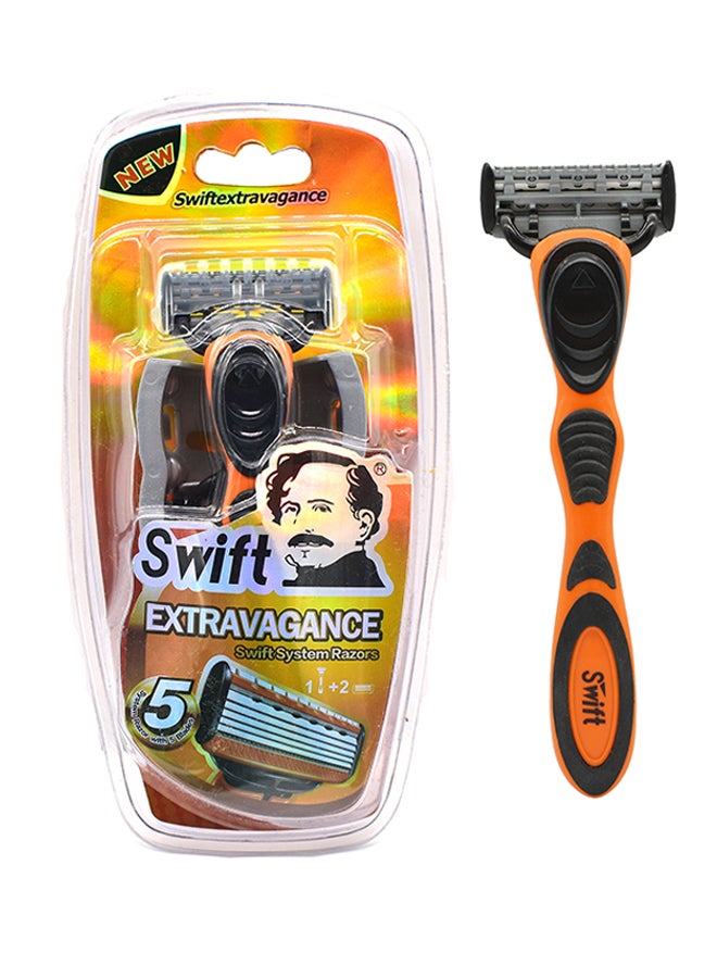 Swift Extravagance 5 Blade Shaving Razor Orange/Black/Silver  - Image 1