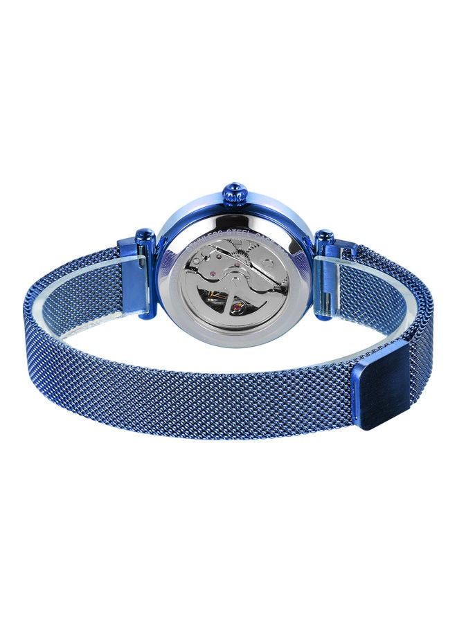 Women's Stainless Steel Strap Mechanical Automatic Self-Winding Wrist WatchJ-687BL - 39 mm - Blue - v1620892931/N47427083A_5