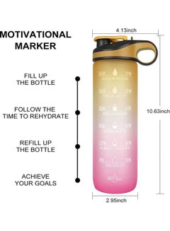 Leak-Proof Time-Marked Water Bottle with Straw