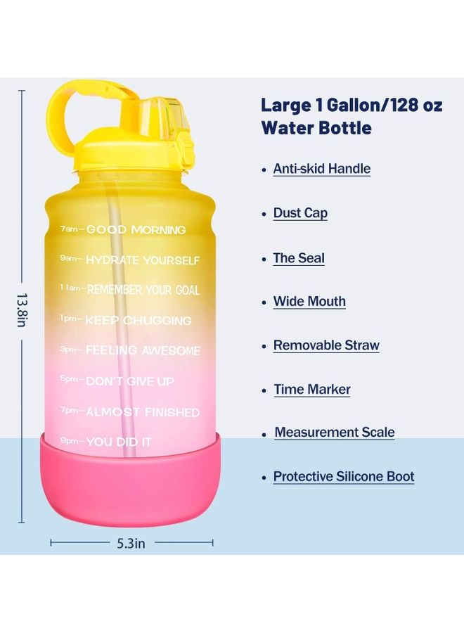 XiuWoo Motivational Time Marker Water Bottle with Straw - Image 1