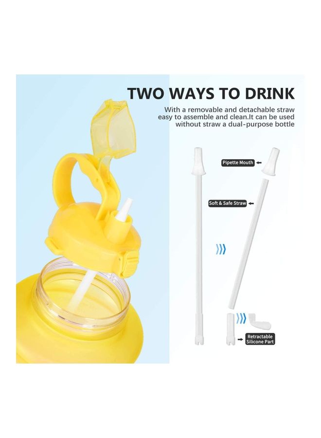 XiuWoo Motivational Time Marker Water Bottle with Straw - Image 4