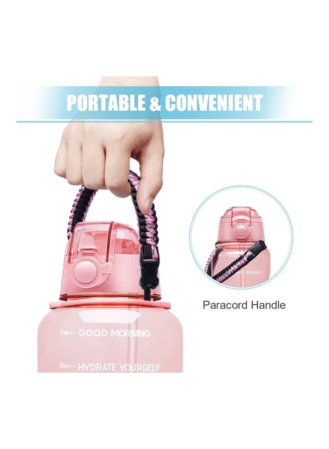 شو وو زجاجة ماء محفزة للشرب سعة 2 لتر مع علامات تحديد الوقت وماصة - Image 2