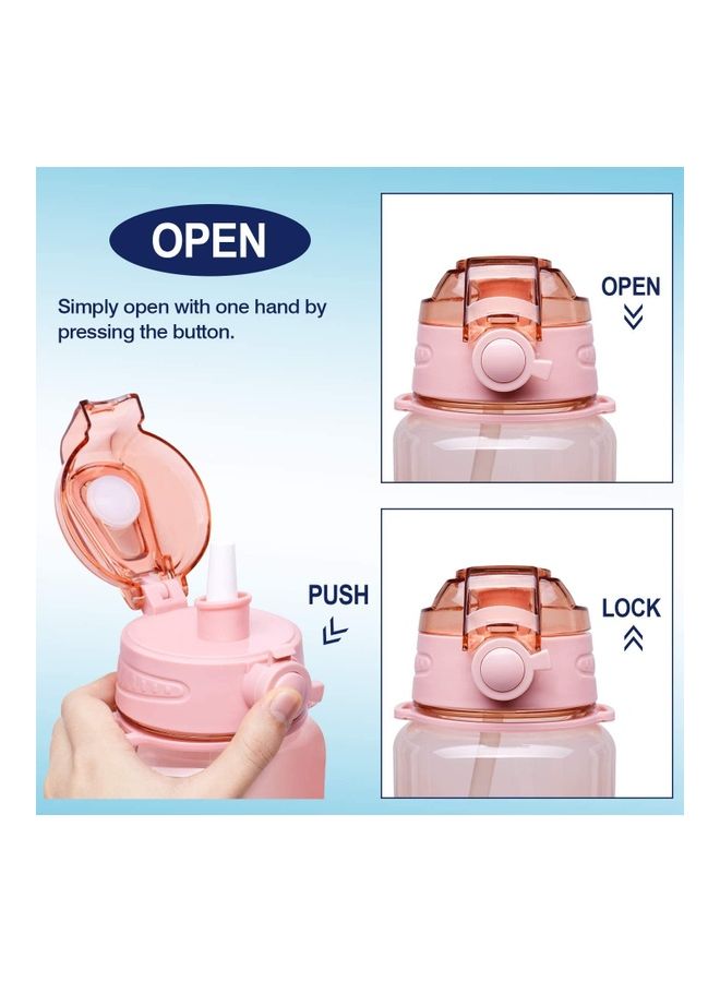 شو وو زجاجة ماء محفزة للشرب سعة 2 لتر مع علامات تحديد الوقت وماصة - Image 4