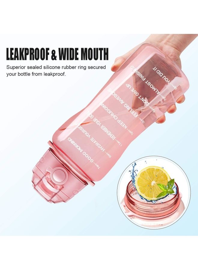 شو وو زجاجة ماء محفزة للشرب سعة 2 لتر مع علامات تحديد الوقت وماصة - Image 5