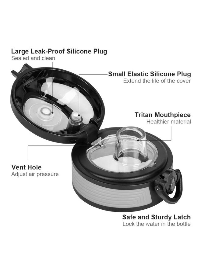 شو وو زجاجة ماء تحفيزية سعة 0.9 لتر بماصة ومقبض - Image 3