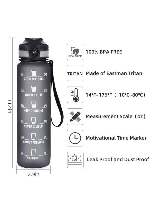 شو وو زجاجة ماء تحفيزية سعة 0.9 لتر بماصة ومقبض - Image 4
