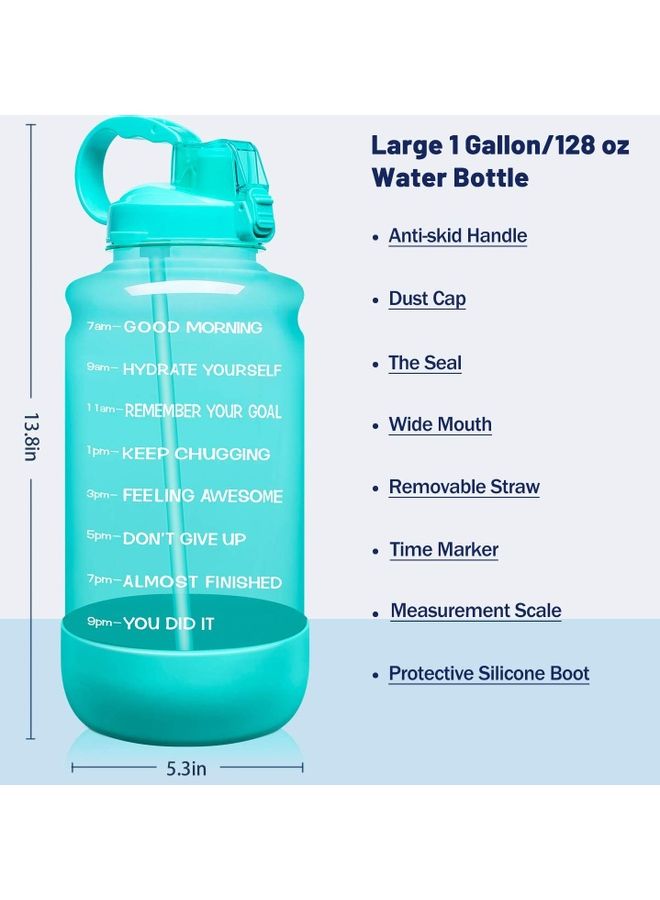XiuWoo Motivational Time Marker Water Bottle with Straw  - Image 1
