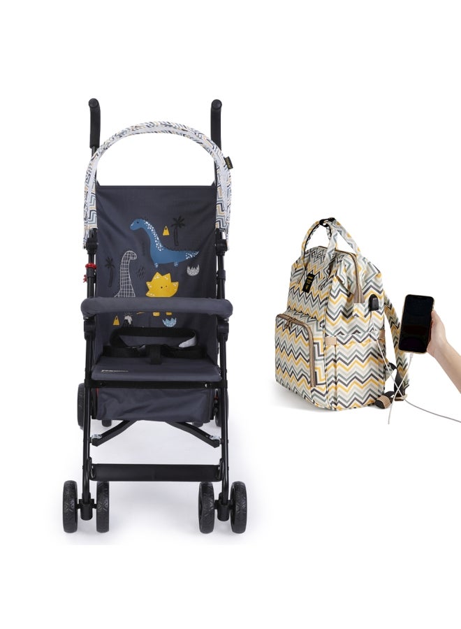 TEKNUM - Stroller And Diaper Bag - Yellow Wave - Image 1