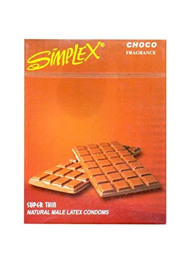 سيمبليكس 3-Piece Choco Fragrance Super Thin Natural Male Latex Condoms - Image 1
