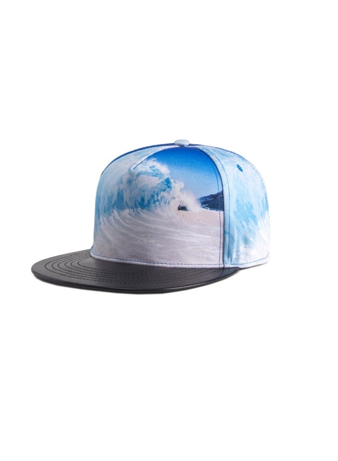 Sun Shaded Hip-Hop Cap White/Blue/Black - Image 1