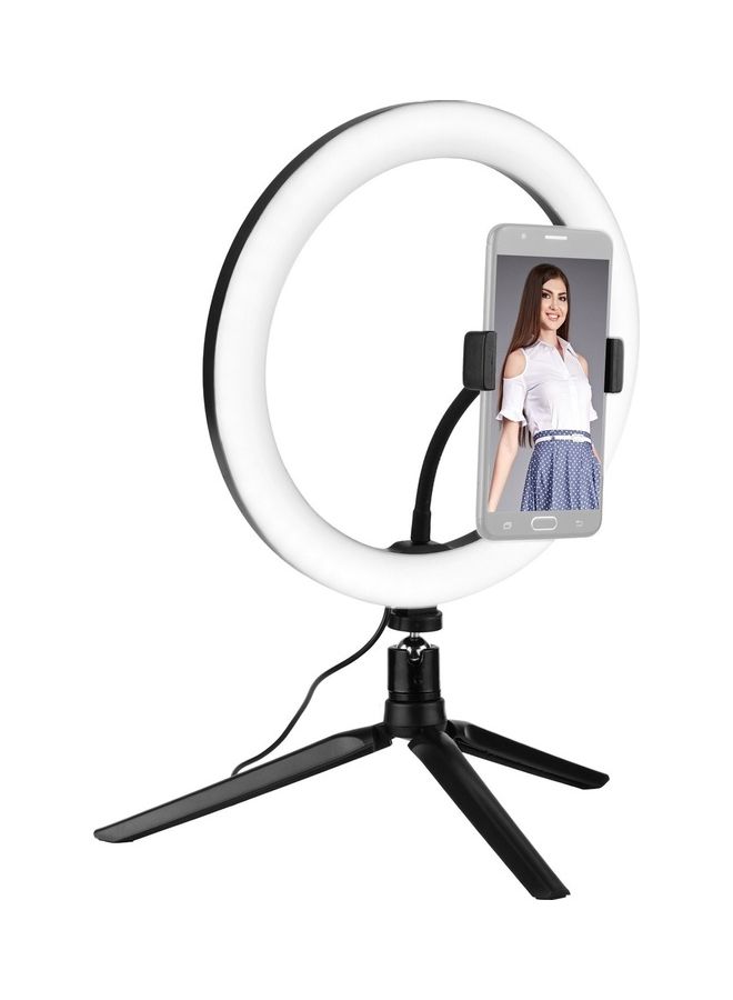 Generic - LED Ring Light Kit with Mobile Holder And Remote Control Black/White - Image 1